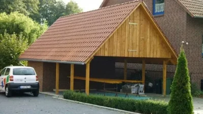 Ein Carport mit Spitzdach in der Umgebung von Gifhorn und Wolfsburg